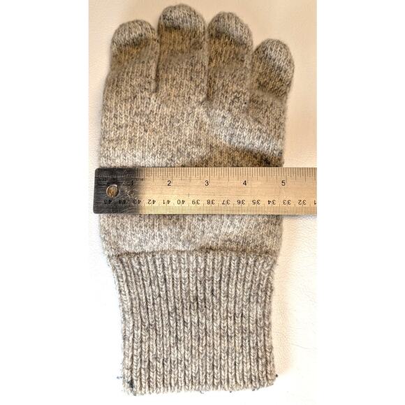 Vtg Wool Blend Winter Gloves Leather Palm Mens Medium Large Tan Brown - Picture 5 of 10